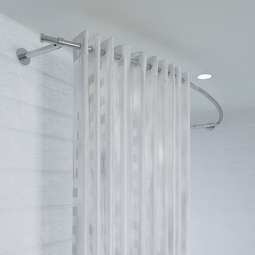 Croydex 200cm Curved Fixed Shower Curtain Rail Wayfair.co.uk